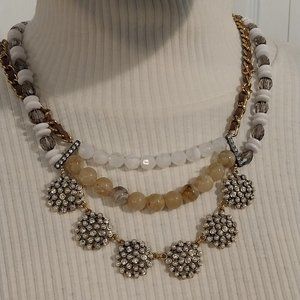 2677 Plunder Beads and Rhinestones Multi Strand Necklace